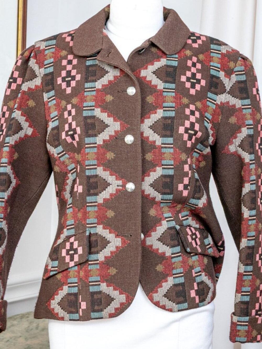 Ralph Lauren Country Collectors piece rare Aztec tapestry jacket Vintage no flaw